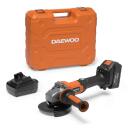 Aku nurkabrussi DAEWOO DAG 2521Li SET, 21V, 125mm, 3200/7500 p/min, 2,3kg. Aku ja laadija komplektis.