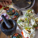 580 ml klaaspurk v&auml;rvilise kaanega BROWIN 132581 &Oslash;82/6, 6 tk.