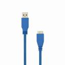 Sbox USB 3.0 A. -> Micro USB 3.0 B. M/M 1,5m USB30-MICROUSB, 1xUSB A M, 1xmicroUSB 3.0 B M, 5 Gbit/s, 5mm, niķelis, zila