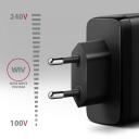 Axagon seinakl charger ACU-DPQ100 100W, 100-240V, 3 porti, QC 4+, PD 3.0, must, toite kaitse