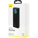 Baseus Amblight akumulators PPLG000101, 30000mAh, 4xUSB, USB-C, 65W, melns, LED displejs, 5 porti