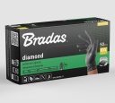Aizsargcimdi DIAMOND nitrils, BRADAS, RWJNDBC11, izmērs XXL (10/11), melni, 50 gab. iepakojumā