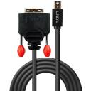 Lindy vaizdo kabelis 41953 Mini DisplayPort į DVI 3m, 1920x1200, juodas, vyri&scaron;ki jungtys