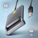 Axagon nutikas kaardilugeja CRE-SM3T USB 2.0, kaabli pikkus 1.3 m, kaal 56 g, must, CE, RoHS, Plug and Play, LED indikaatorid