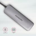 Axagon USB keskjaam HMC-HCR3A, 3x USB 3.2, 1x HDMI, 1x SD, 1x microSD, 20 cm kaabel, alumiiniumkorpus