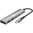 Goobay USB centrmezgls, 76563, 2 x USB 3.2 + 2 x USB-C 3.2, 5 Gbit/s, alumīnija/plastmasas korpuss, plāns dizains