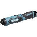 Makita Дрель DF012DSE, 7,2В, 2x1,5Ач, 21+ уровней крутящего момента, 6мм дерево, 5мм сталь, 2 скорости, зарядное, кейс