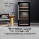 Wine cooler cabinet showcase 24 bottles compressor technology energy efficiency class G dimensions 48&times;86&times;43 cm black WineComfort 24 00644 Caso