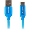 Lanberg USB Type-C kuni USB Type-A 2.0 kaabel, CA-USBO-22CU-0018-BL, 1.8 m, 480 Mbit/s, Sinine, QC 3.0, alumiiniumist pistikud
