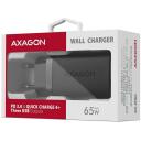 Axagon настенный зарядное устройство ACU-DPQ65 65W, 3x выход (USB-A + два USB-C), PD3.0/QC4+/PPS/Apple