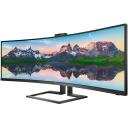 Philips | SuperWide curved LCD display | 499P9H/00 | 48.8 " | VA | Dual QHD | 32:9 | 70 Hz | 5 ms | 5120 x 1440 pixels | 450 cd/m&sup2; | Headphone out | HDMI ports quantity 2 | Black