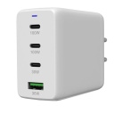 Compact wall charger with GaN technology 100 W total power 3×PD and 1×QC fast charging port CU100ACC EU White CNS-CUW100ACC CANYON