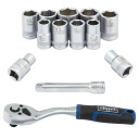 Torx Socket Set with Impact Wrench 3/8", SCHEPPACH, SCH-3132-5MSA, 13 pieces, 11 sockets 8-19 mm, extension 100 mm