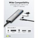 Goobay USB centrmezgls, 76563, 2 x USB 3.2 + 2 x USB-C 3.2, 5 Gbit/s, alumīnija/plastmasas korpuss, plāns dizains