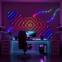 Svētku dekora viedais LED animāciju panelis 480 RGB diodes 36 W 1×1 m melns USB-C TWW480STP-TEU Twinkly