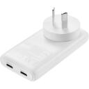 Sandberg Ceļojumu lādētājs 441-68, 2xUSB-C, 100-240V, 65W, 2 porti, Power Delivery, balta