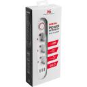 Maclean pagarinātājs MCE394 W, 110-240V AC, 50/60Hz, 2.1A, 2500W, 1.5m, 3x F, 3x USB A, balts