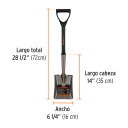 Mazā lāpsta 15x38cm, stikla šķiedras kāts, plastmasas D-rokturis, 71cm TR-BYFC TRUPER