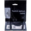 Gembird Toslink optiskais kabelis CC-OPT-2M, 2m, TOSLINK Male, TOSLINK Male, melns