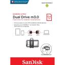 Sandisk Ultra Dual m3.0 USB m&auml;lupulk SDDD3-064G-G46, 64 GB, USB Type-A / Micro-USB, lugemiskiirus 150 MB/s, OTG &uuml;hilduv