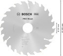 Ripzāģa disks 165x30mm Optiline Wood, Rokas ripzāģiem PRO WOOD RIPZĀĢA ASMENS, 2608640602, BOSCH