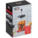 Resto Teekann 90504, 800 ml, Must, Borosilikaatklaas, Plastfilter, Ruudukujuline kuju, Plastkatte