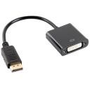 Lanberg adapteris Dual Link DisplayPort 1.2 uz DVI-I AD-0007-BK, 0.1m, 1920x1200, apzeltīti kontakti, melns