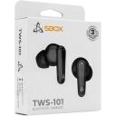 Sbox Bezvadu austiņas EB-TWS101-B, 20-20000 Hz, 102 dB, 3 h, 2 h uzlāde, 10 mm, Bluetooth 5.3, 2 skaļruņi
