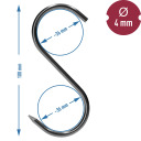S-kujulised konksud suitsutamiseks BROWIN 311206 100 mm &Oslash; 4 mm 5 tk