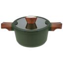 Resto Keta 93701 2.6L, 200mm, 215mm, 330mm, 125mm, stiklinis dangtis, 2 rankenos, žalia, nelipnus danga, indukcija