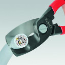 Kabeļu &scaron;ķēres ar divkār&scaron;o griezuma malu, Knipex, 95 12 200 SB, grie&scaron;anas jauda līdz 70 mm&sup2;, ergonomiskas rokturi.