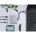 Natec Multi Port Fowler MINI NMP-1607, 1xUSB A, 1xHDMI, 1xUSB-C, 4K UHD, 60W laadimine, USB 3.0