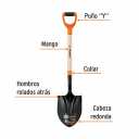 Lāpsta 22x50cm asmens ar koka kātu 102cm un divkomponenta D-rokturi PRY-P Truper