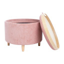 Tumba / galds HIRO D56xH42,5cm, rozā, ar uzglabā&scaron;anas kasti un paplāti 88565