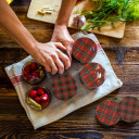 Dangtelis Ø82/6 tartano mišinys, 10 vnt BROWIN 136507, 8.5x8.5x1 cm, 6 kabliukai