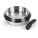 Russell Hobbs Набор сковород RH04033, серебристый, нержавеющая сталь, съемная ручка, 4 шт.