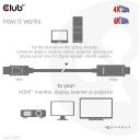 Club3D видеокабель CAC-1087, 3 м, DisplayPort 1.4, HDMI 2.1, 7680 x 4320, 120 Гц, HDR10, черный
