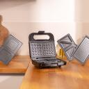 Cecotec Sviestmaižu panna Rock&rsquo;nToast 4in1 4309, 1000 W, 4 plāksnes, nerūsējo&scaron;ais tērauds, melna, noņemamas plāksnes