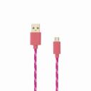 Sbox USB kabelis USB-1031P, 1m, 480 Mbps, USB A M, microUSB M, pintas laidas, rožinė