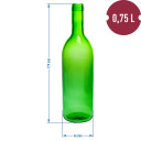 0.75 L veinipudel korgi ja korgiga BROWIN 631473, 750 ml, roheline klaas, 12 tk