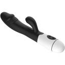 Erolab G-punkta un klitora masieris ZYCD01b, 30 frekvenču, 200 mAh, 2 motori, USB uzlāde, silikons + ABS, melna