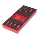 VDE TRĪSPLAKŅU ROKTURA SKRŪVGRIEŽU KOMPLEKTA PUTU MATERIĀLA IELIKTNIS, VDE TRILOBE SCREWDRIVER SET FOAM INSERT - 8 PCS, 4932493249 MILWAUKEE