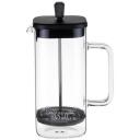 Resto Teekann 90504, 800 ml, Must, Borosilikaatklaas, Plastfilter, Ruudukujuline kuju, Plastkatte