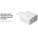 Itin galingas universalus įkroviklis mobiliesiems įrenginiams ir nešiojamiesiems kompiuteriams su USB-A ir dviem USB-C jungtimis Type-G baltas BHR087MEU Xiaomi