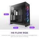 Nzxt Korpus H9 Flow RGB CM-H92FB-R1, 3x140mm esiventilaatorit, 1x120mm tagumine ventilaator, 420mm radiaatorid