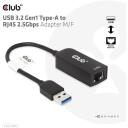 Club3D USB 3.2 к RJ45 адаптер CAC-1420, 2.5Gbps, 1 RJ45, 0.21m, черный, 0.021кг