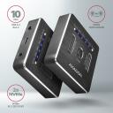 Axagon dokas stotis ADSA-M2C, USB-C 10 Gbps, 2x M.2 NVMe, pilka, 68 x 68 x 17 mm, maitinimo adapteris 100-240V/5V-3A