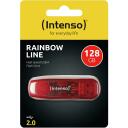 Intenso USB atmintinė 3502491 128 GB, USB 2.0, Skaitymo greitis 28 MB/s, Ra&scaron;ymo greitis 6.5 MB/s, Raudona, Skaidri
