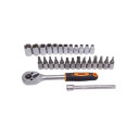 Trieciena atslēgu un uzgali komplekts, ISMA, IS-2028-5, 28 gab., CrV tērauds, 1/4" savienojums