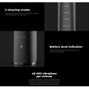 Ultrasonic electric toothbrush 46000rpm 5 modes wireless charging up to 40 days IPX7 black ADB0006 Aeno